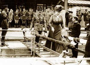 George V and Queen Mary embark on the boat for home by English Photographer
